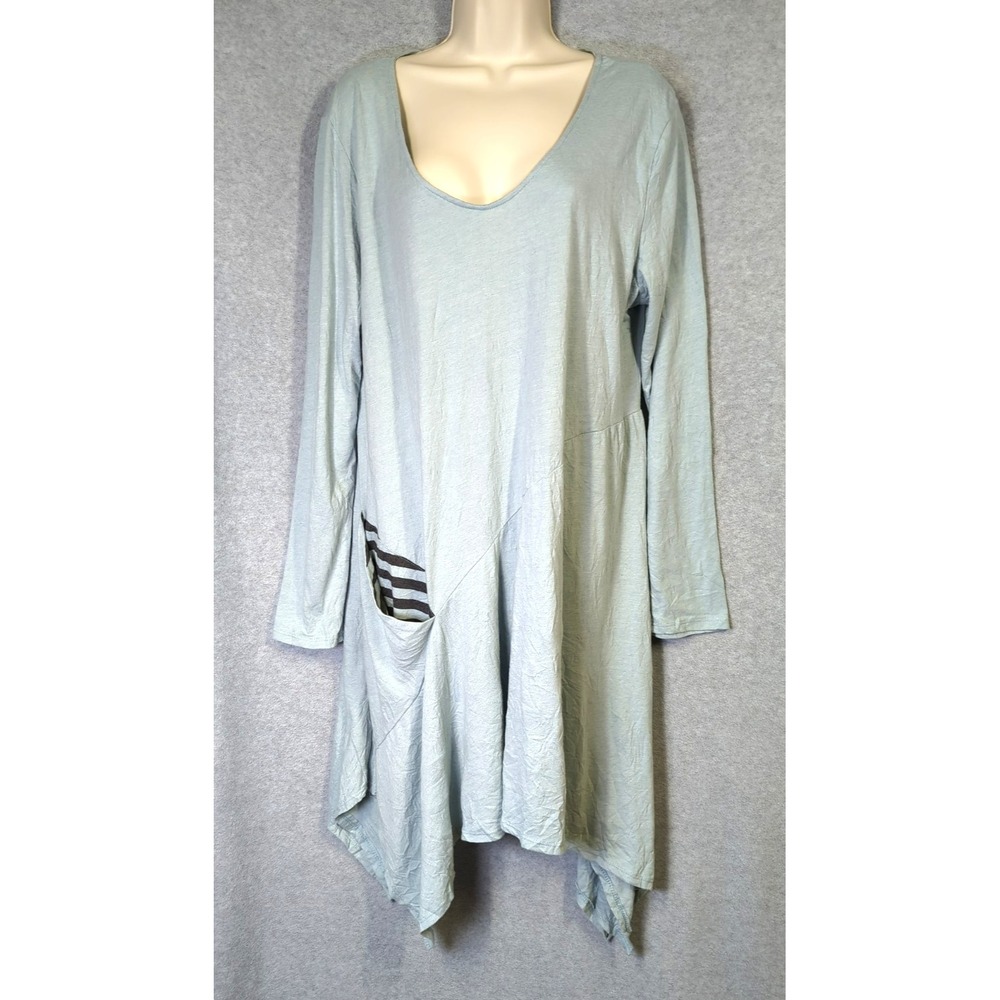 Chalet Asymmetrical Dress Size XL Pastel Blue Oversized Lagan Look Casual Chic